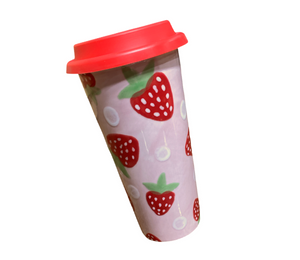Mission Viejo Strawberry Travel Mug