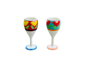 Mission Viejo Floral Wine Glass Set